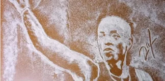 Artista merideño de la harina pan trabaja en nueva propuesta de mural con Yulimar Rojas y tres atletas más